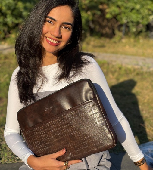 Alana Laptop Sleeve Dark Brown