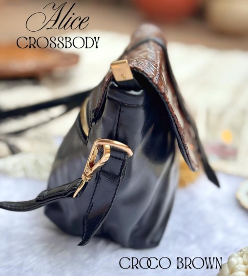 Alice Crossbody Croco Brown