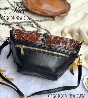 Alice Crossbody Croco Brown