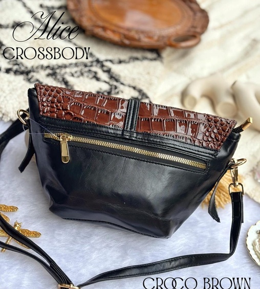 Alice Crossbody Croco Brown