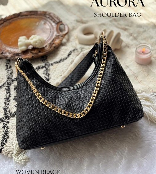 Aurora Shoulder Bag Woven Black