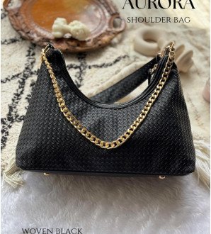 Aurora Shoulder Bag Woven Black