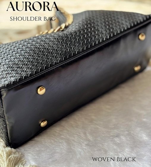 Aurora Shoulder Bag Woven Black Aurora Shoulder Bag Woven Black