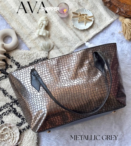 Ava Shopper Metallic Grey
