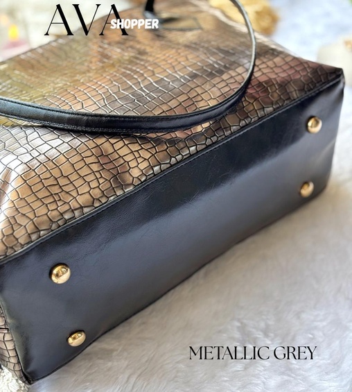 Ava Shopper Metallic Grey