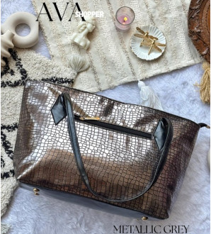 Ava Shopper Metallic Grey