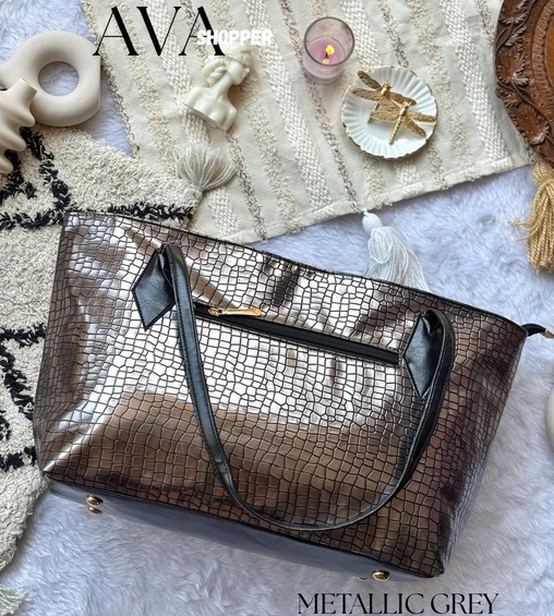 Ava Shopper Metallic Grey