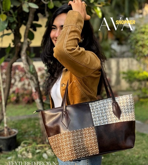 Ava Shopper Textured Brown Ava Shopper Textured Brown