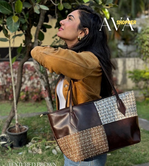 Ava Shopper Textured Brown Ava Shopper Textured Brown