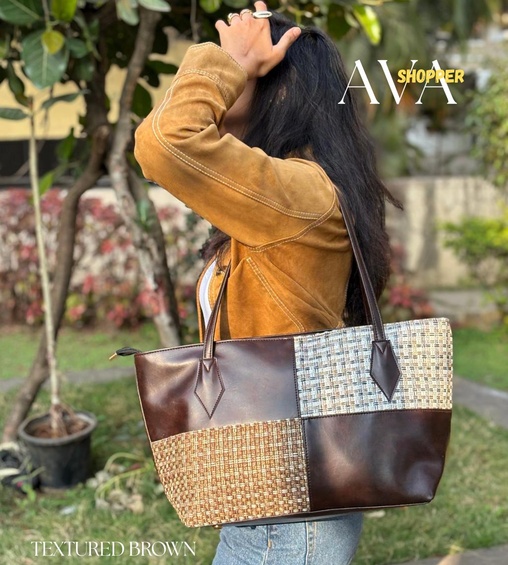Ava Shopper Textured Brown Ava Shopper Textured Brown