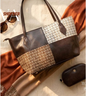 Ava Shopper Textured Brown