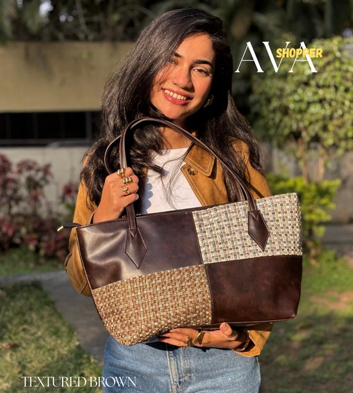 Ava Shopper Textured Brown Ava Shopper Textured Brown