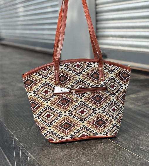 Fabric Basket Brown Diamond