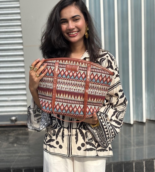 Fabric Basket Mexican Brown