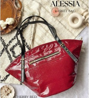 Alessia Basket Bag Cherry Red
