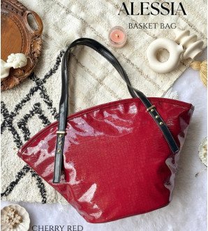 Alessia Basket Bag Cherry Red