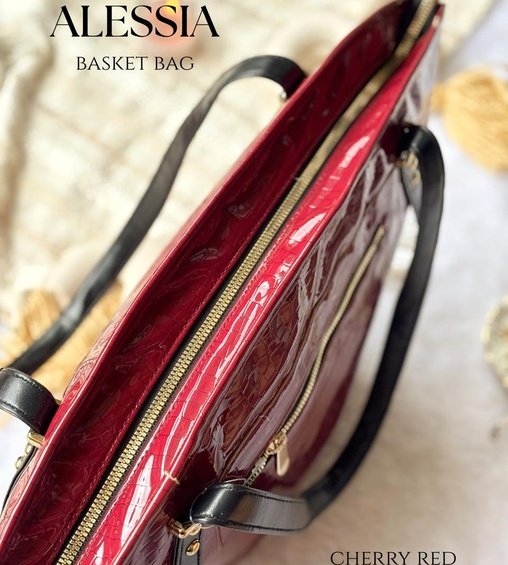 Alessia Basket Bag Cherry Red