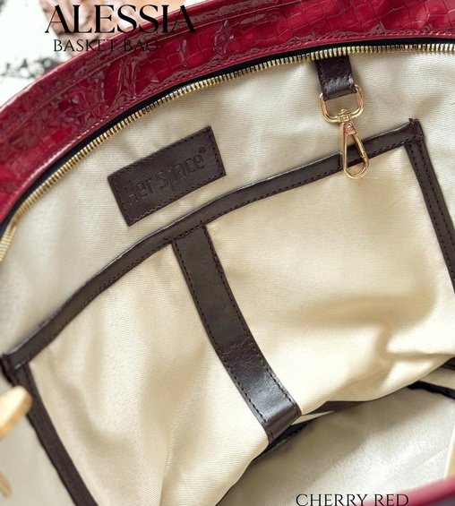 Alessia Basket Bag Cherry Red