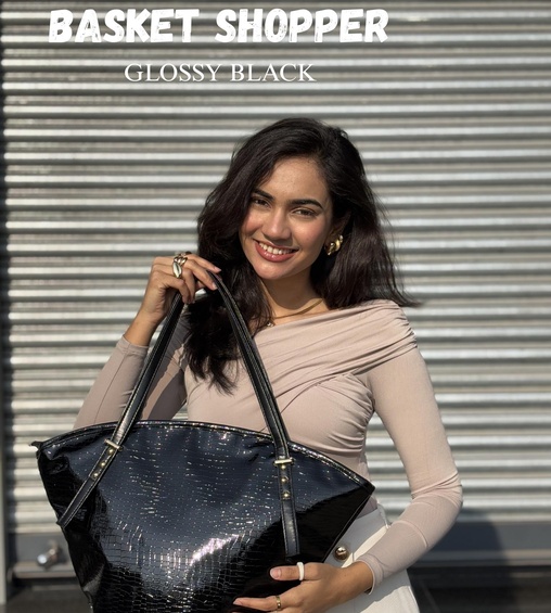Basket Shopper Glossy Black