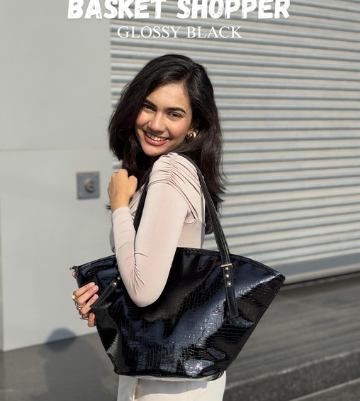 Basket Shopper Glossy Black