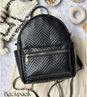 Cherie Backpack Black Stripes