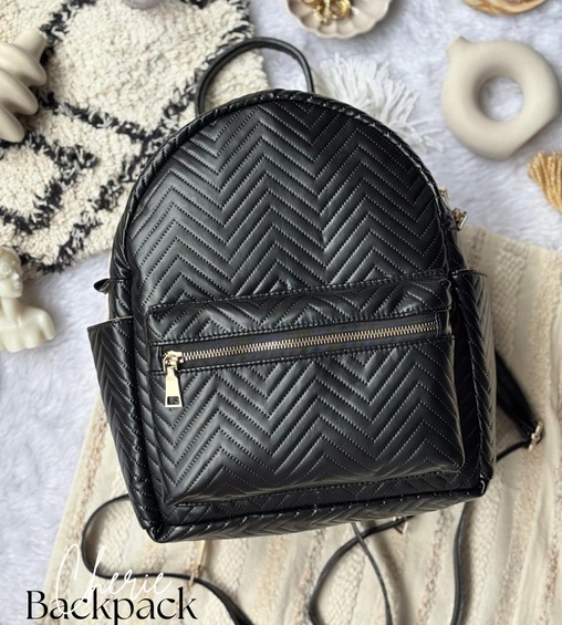 Cherie Backpack Black Stripes