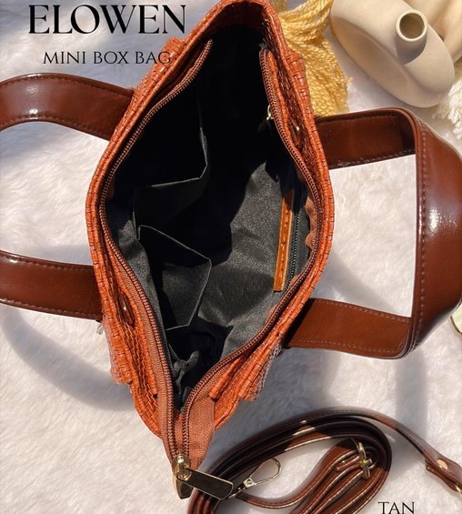 Elowen Mini Box Bag Tan Elowen Mini Box Bag Tan