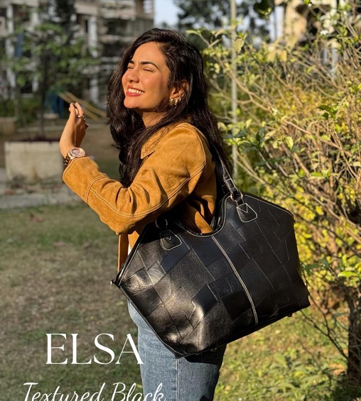 Elsa Shopper Textured Black
