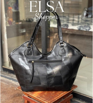 Elsa Shopper Textured Black