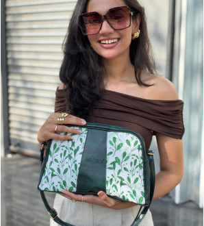 Eva Sling Green with Leafy Motif