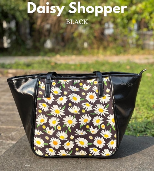 Floral Shopper Black