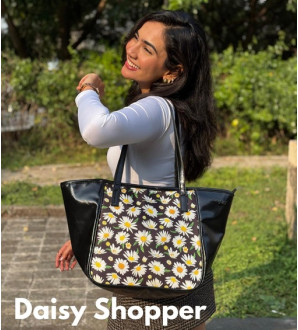 Floral Shopper Black