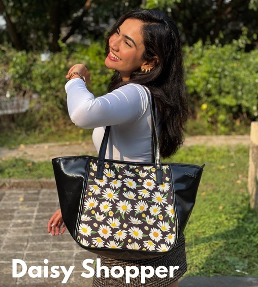 Floral Shopper Black