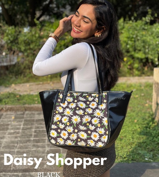 Floral Shopper Black
