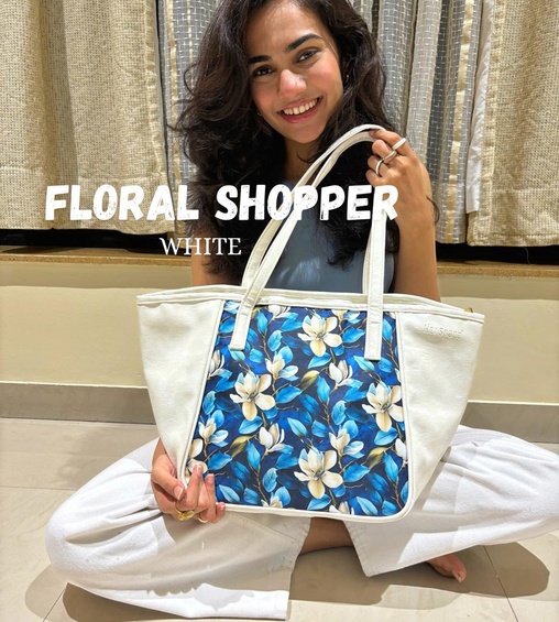 Floral Shopper White
