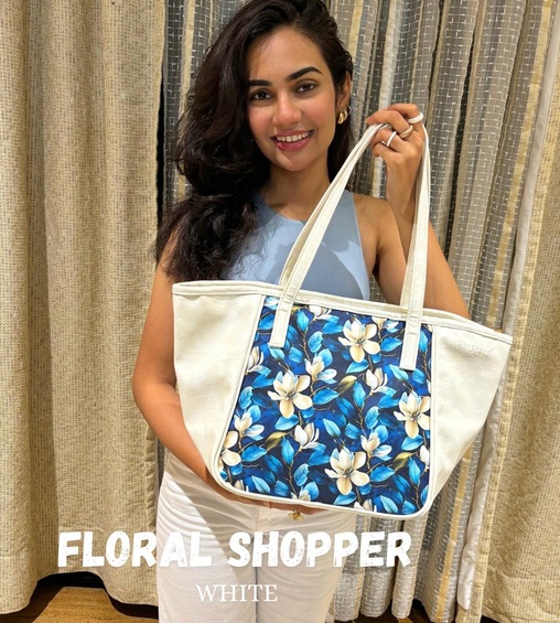 Floral Shopper White