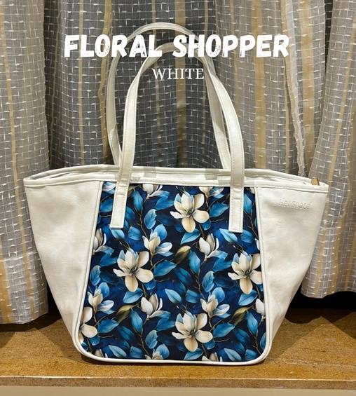 Floral Shopper White