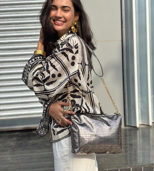 Golden Chain Sling Metallic Silver