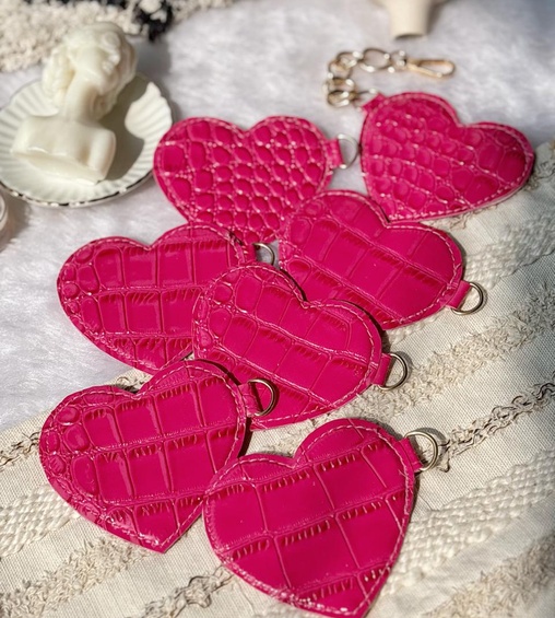 Heart Charms Hot Pink