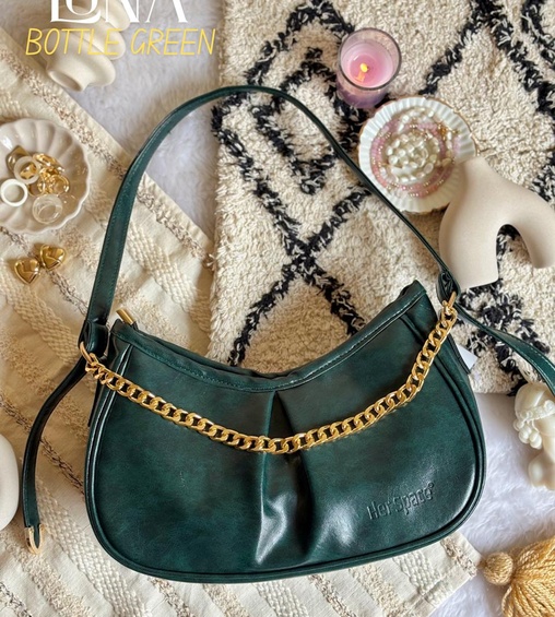 Luna Shoulder Bag Bottle Green