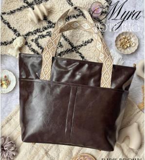Myra Tote Bag Dark Brown