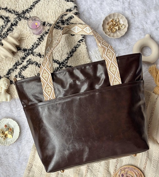 Myra Tote Bag Dark Brown