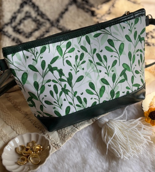 Nova Sling Green with Leafy Motif
