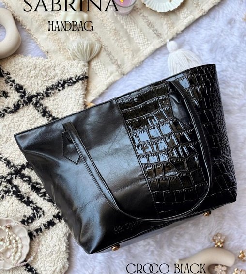 Sabrina Handbag Croco Black Sabrina Handbag Croco Black
