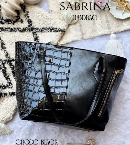Sabrina Handbag Croco Black Sabrina Handbag Croco Black