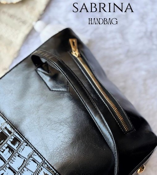 Sabrina Handbag Croco Black Sabrina Handbag Croco Black